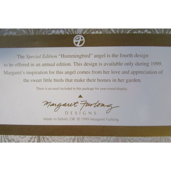 Margaret Furlong Special Edition 4" Hummingbird Angel 1999 - Picture 2 of 9